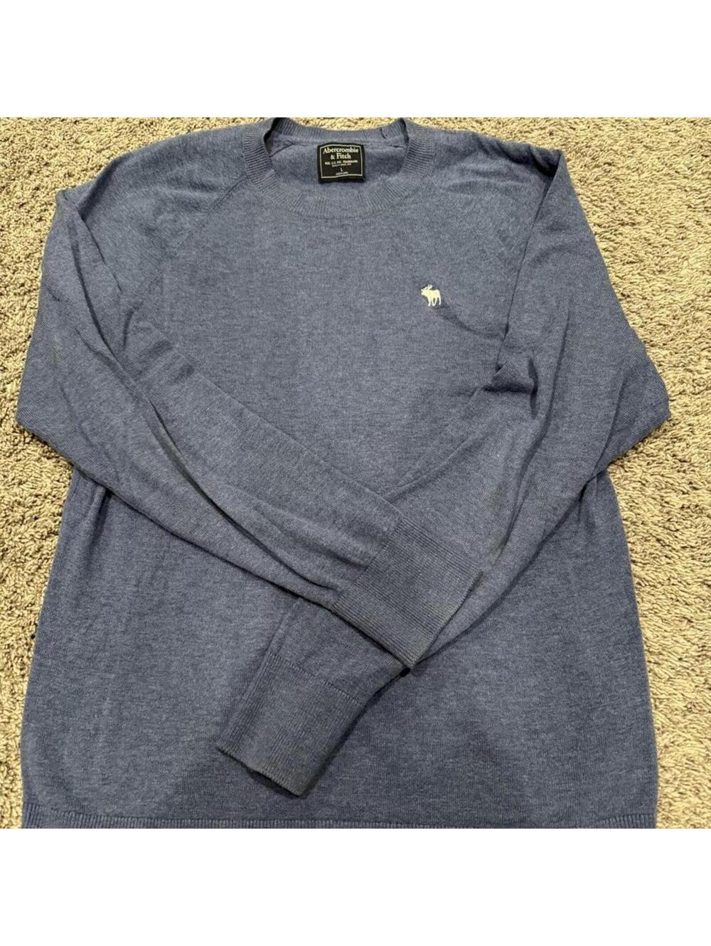 Abercrombie & Fitch Blue Crew Neck Sweater Large